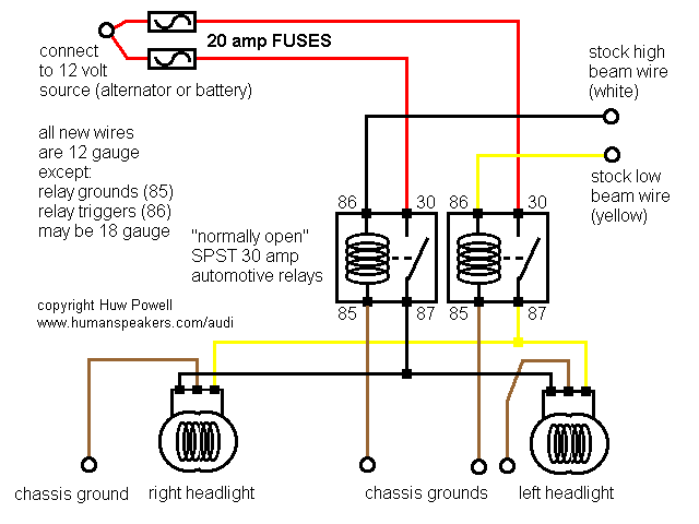 simple headlight relay wiring